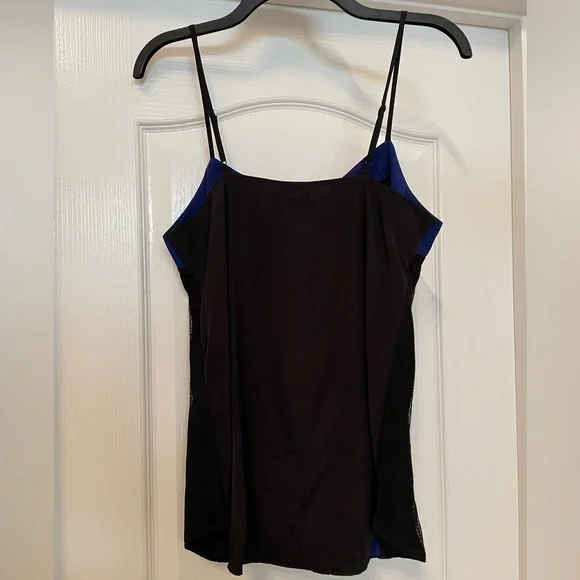 Nicole by Nicole Miller satin cami tank top size Medium blue & black 🎉Host Pick🎉 - Picture 4 of 5